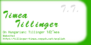 timea tillinger business card
